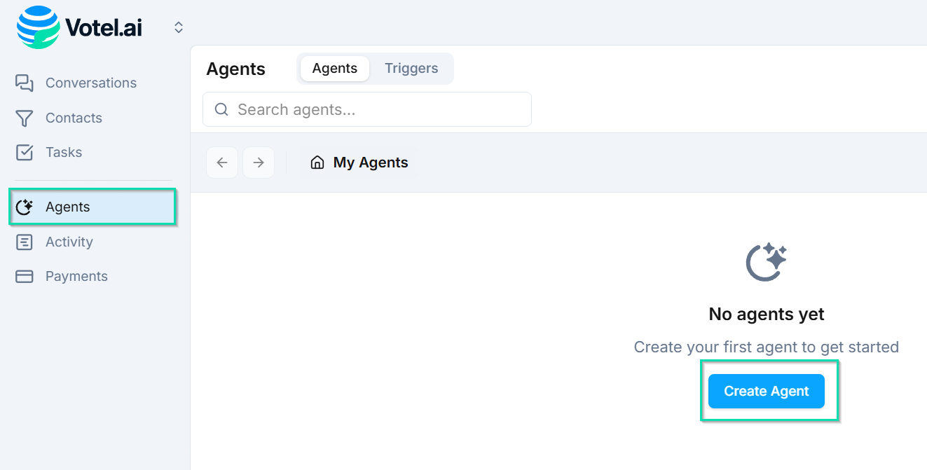 Opening the Agent Builder